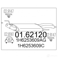 Задний глушитель MTS TLMZ 7 0162120 Volkswagen Golf 3 (1H1) Хэтчбек 2.0 GTI 16V 150 л.с. 1992 – 1997 8033464031268