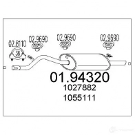 Задний глушитель MTS 0194320 Ford KA 1 (CCQ, RB) 1996 – 2008 3 ELZVPK 8033464043605
