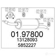 Задний глушитель MTS 0 ZFW9I 0197800 8033464046514 Opel Astra (G) 2 Хэтчбек 1.7 CDTI (F08. F48) 80 л.с. 2003 – 2009