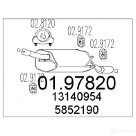 Задний глушитель MTS 0197820 11A I0O 8033464046538 Opel Corsa (C) 3 Хэтчбек 1.0 (F08. F68) 60 л.с. 2003 – 2009