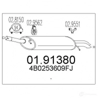 Задний глушитель MTS Audi A6 (C5) 2 Седан 1.9 Tdi 130 л.с. 2001 – 2005 8033464433987 0191380 R 11D77