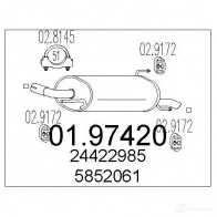 Задний глушитель MTS Opel Astra (G) 2 Хэтчбек 8033464046132 0197420 A PPGIZE