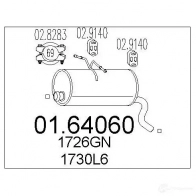 Задний глушитель MTS Peugeot Partner O0M1 J 0164060 8033464033163