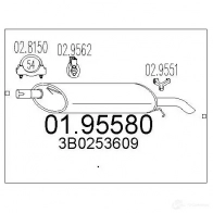 Задний глушитель MTS Volkswagen Passat (B5) 3 1997 – 2005 7 YJYP 0195580 8033464044480