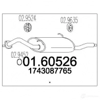 Задний глушитель MTS 1697988 8033464434496 0160526 W 9YSOT