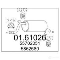 Задний глушитель MTS 0161026 Opel Corsa (D) 4 Хэтчбек 1.3 CDTI (L08. L68) 95 л.с. 2009 – 2014 8033464514686 R8Z0WZ A