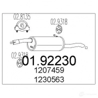 Задний глушитель MTS 0192230 8033464042462 OQ5XDV 0 Ford Fusion 1 (CBK, JU) Хэтчбек