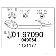 Задний глушитель MTS 8033464045838 4W FEM 0197090 Ford Puma 1 (CCE) Купе 1.7 16V 125 л.с. 1997 – 2002