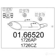 Задний глушитель MTS 8033464035488 Peugeot 406 1 (8C) Купе 2.0 16V 136 л.с. 2000 – 2004 U 2J9R 0166520