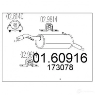 Задний глушитель MTS Peugeot 207 1 (WA, WC, PF1) Хэтчбек 8033464898540 UZF XFW 0160916