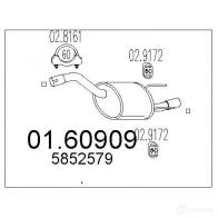 Задний глушитель MTS 8033464898441 0160909 N 1YIX Opel Vectra (C) 3 Хэтчбек 1.9 CDTI (F68) 100 л.с. 2005 – 2008