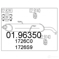 Задний глушитель MTS 9B EAVN 8033464045166 Peugeot 306 1 (7B, N3, N5) Седан 1.6 90 л.с. 2000 – 2001 0196350