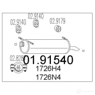 Задний глушитель MTS 1699896 0191540 8033464042059 S8 3I80X