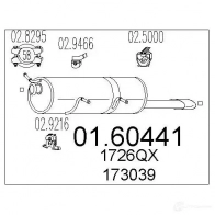 Задний глушитель MTS 8033464309596 V UKB5 0160441 Peugeot 307 1 (3B, PF2) Кабриолет 1.6 16V 110 л.с. 2003 – 2009