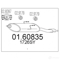 Задний глушитель MTS 0160835 9X 6WF8 8033464458805 Peugeot 406 1 (8E, 8F) Универсал 1.8 16V 116 л.с. 2000 – 2004