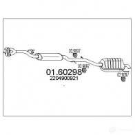 Задний глушитель MTS MS19H5 F 8033464029241 Mercedes S-Class (W220) 2 Седан 4.3 S 430 (220.070. 2270) 279 л.с. 1998 – 2005 0160298