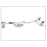 Задний глушитель MTS Fiat Panda (169) 2 Хэтчбек 1.2 60 л.с. 2003 – 2024 MC RUE 0198500 8033464230272