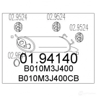 Задний глушитель MTS 3X JTD 0194140 8033464043445 Nissan Primera (P11) 2 Седан 1.8 16V 114 л.с. 1999 – 2001