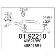 Задний глушитель MTS S EPTR 0192210 8033464042448 Fiat Stilo (192) 1 Хэтчбек 2.4 20V (192xD1A. 192AxD12) 170 л.с. 2001 – 2007