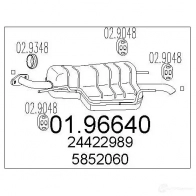 Задний глушитель MTS BDS1 WG 0196640 Opel Astra (G) 2 Седан 2.0 DTI 16V (F69) 101 л.с. 1999 – 2005 8033464045425