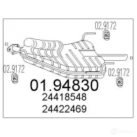 Задний глушитель MTS Q3FG D1 8033464043995 0194830 Opel Vectra (B) 2 Универсал 2.0 i 16V (F35) 136 л.с. 1996 – 2000