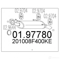 Задний глушитель MTS 8033464046491 Nissan Primera (WP11) 2 Универсал 2OR V25 0197780