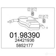 Задний глушитель MTS 8033464047078 0198390 9B C4R2 Opel Vectra (C) 3 Хэтчбек 2.2 16V (F68) 147 л.с. 2002 – 2008
