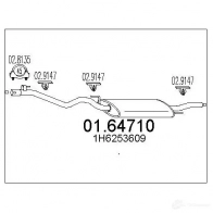 Задний глушитель MTS 8033464033774 M KK6VON 0164710 Volkswagen Golf 3 (1H1) Хэтчбек 1.4 55 л.с. 1991 – 1997