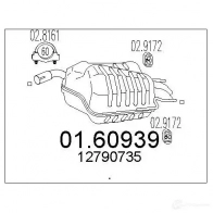 Задний глушитель MTS E0S ITN Saab 9-3 (YS3F) 2 Седан 2.0 1.8t BioPower 175 л.с. 2009 – 2015 0160939 8033464899059