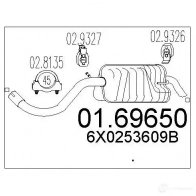 Задний глушитель MTS 0169650 8033464038496 Volkswagen Lupo (6X1, 6E1) 1 Хэтчбек 1.4 16V 75 л.с. 1998 – 2005 1TNEL VZ