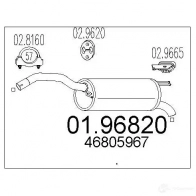 Задний глушитель MTS EDZ0X 2 Fiat Stilo 8033464045586 0196820