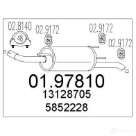 Задний глушитель MTS Q5H 5LRX Opel Astra (G) 2 Универсал 1.7 DTI 16V (F35) 75 л.с. 2000 – 2004 0197810 8033464046521