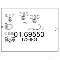 Задний глушитель MTS EQXW PE2 0169550 Citroen Xsara 1 (N2) Универсал 2.0 HDi 109 109 л.с. 2001 – 2005 8033464038403