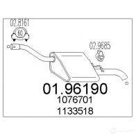 Задний глушитель MTS Y WSWR Ford Focus 1 Универсал 1.8 TDCi 100 л.с. 2002 – 2004 8033464045012 0196190