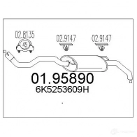 Задний глушитель MTS Volkswagen Polo (6V5) 3 Универсал 1.4 60 л.с. 1997 – 2001 WEQ XE 0195890 8033464044756