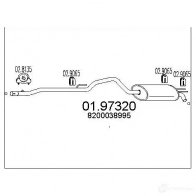 Задний глушитель MTS HHKHDC H 0197320 Renault Twingo (C06) 1 Хэтчбек 1.2 16V (C06C. C06D. C06K) 75 л.с. 2001 – 2007 8033464046040