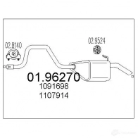 Задний глушитель MTS 0196270 8033464045081 BSLCZ C Ford Mondeo 2 (GD, BNP) Универсал 1.6 i 16V 95 л.с. 1998 – 2000