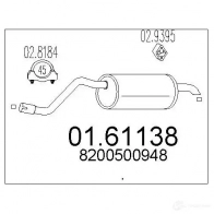 Задний глушитель MTS 8033464930813 0161138 2 R01TD Renault Twingo (CN0) 2 Хэтчбек 1.2 (CN0D) 58 л.с. 2007 – 2024