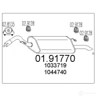 Задний глушитель MTS 8033464042141 0191770 852TW 5K Ford Escort 7 (FA, GAL, ANL) Универсал 1.6 Zetec i 16V 88 л.с. 1995 – 1995