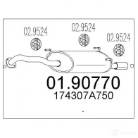 Задний глушитель MTS Toyota Celica (T200) 6 Купе 2.0 i 16V (ST202) 170 л.с. 1996 – 1999 8SL0 JHF 8033464041984 0190770