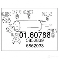 Задний глушитель MTS IBG U5J1 Opel Omega (B) 2 Седан 2.5 V6 (F69) 170 л.с. 1994 – 2000 0160788 8033464457327