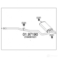 Задний глушитель MTS Mercedes E-Class (S210) 2 Универсал 3.0 E 300 T Turbo D (225) 177 л.с. 1996 – 1999 0197190 U8O NW 8033464045920