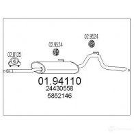 Задний глушитель MTS 6581 OB Opel Agila (A) 1 Хэтчбек 1.2 16V Twinport (F68) 80 л.с. 2004 – 2007 8033464043421 0194110