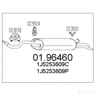 Задний глушитель MTS 0196460 8033464045265 Volkswagen Bora (A4, 1J6) 4 Универсал 1.6 102 л.с. 2000 – 2005 01N91 1G