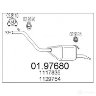 Задний глушитель MTS 0197680 8033464046392 BHN7 5T Ford Mondeo 3 (GE, BWY) Универсал