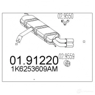 Задний глушитель MTS Audi A3 (8P1) 2 Хэтчбек 2.0 Fsi 150 л.с. 2003 – 2008 9 9IGW 8033464433291 0191220