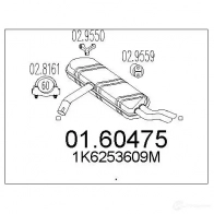 Задний глушитель MTS 0160475 Audi A3 (8P1) 2 Хэтчбек 2.0 Tdi 136 л.с. 2003 – 2012 8033464310301 0B34 D