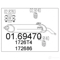 Задний глушитель MTS 0169470 8033464038328 8G ZQ6 Peugeot 306 1 (7A, 7C, N3, N5) Хэтчбек 1.9 D 92 л.с. 1993 – 1997