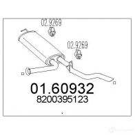 Задний глушитель MTS D8Q 9H0 8033464898908 0160932 Opel Movano (A) 1 Автобус 2.5 CDTI (JD) 120 л.с. 2006 – 2024