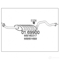 Задний глушитель MTS F1 BMHM 8033464038731 0169900 Mitsubishi Pajero 2 (V20) 1990 – 2001